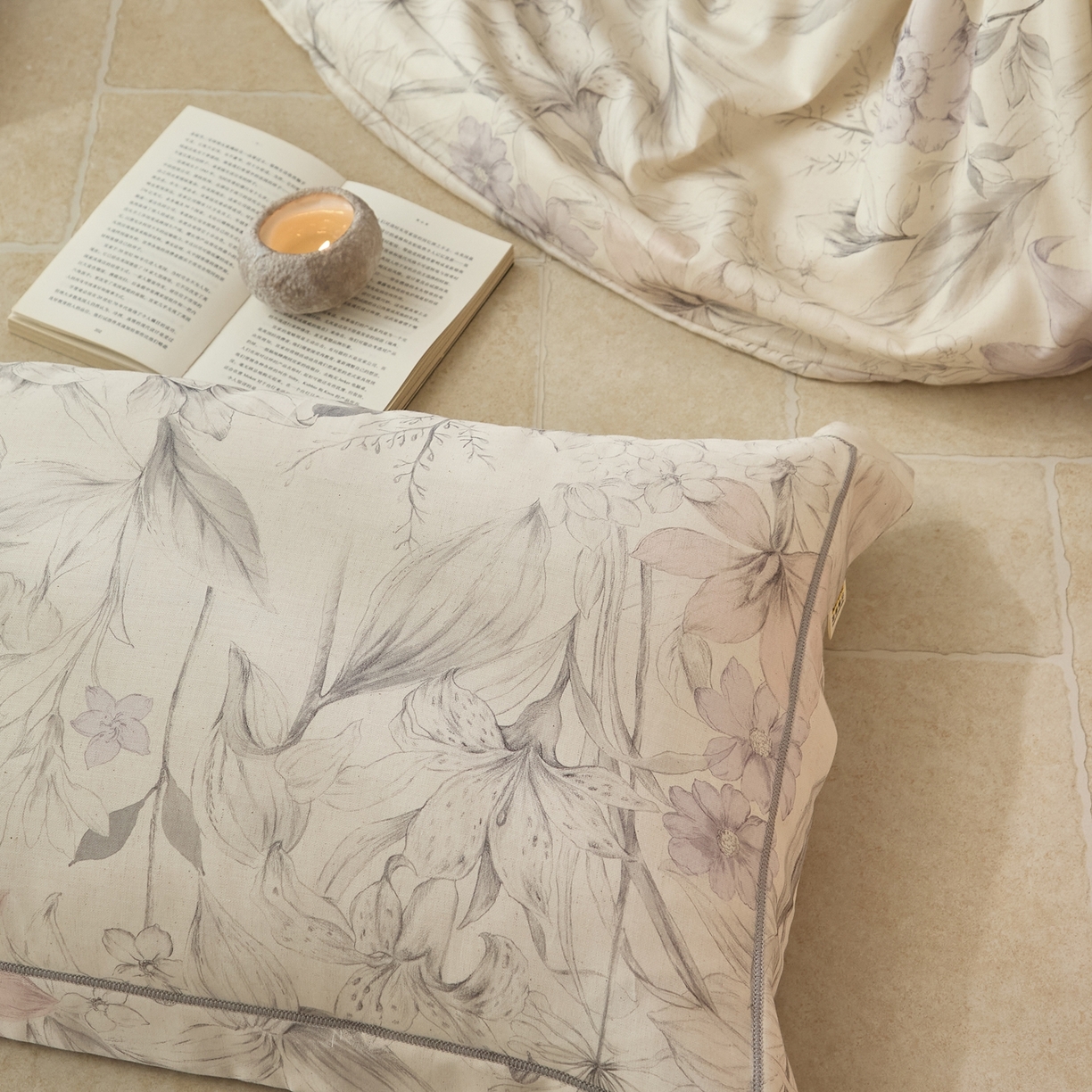 91家纺网 家纺一手货源 找家纺 莱豫家纺 2026新款亚麻棉四件套 花前月下