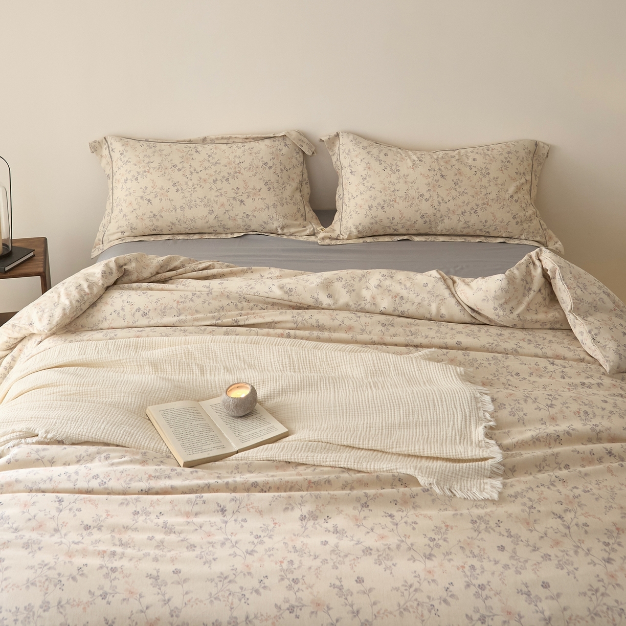 91家纺网 家纺一手货源 找家纺 莱豫家纺 2026新款亚麻棉四件套 花房