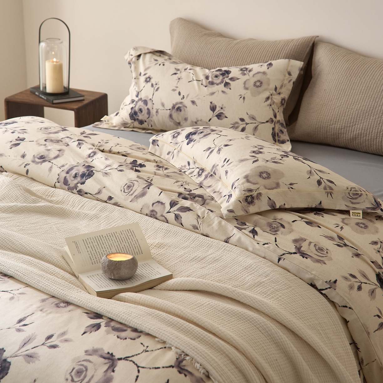 91家纺网 家纺一手货源 找家纺 莱豫家纺 2026新款亚麻棉四件套 七亩晴川