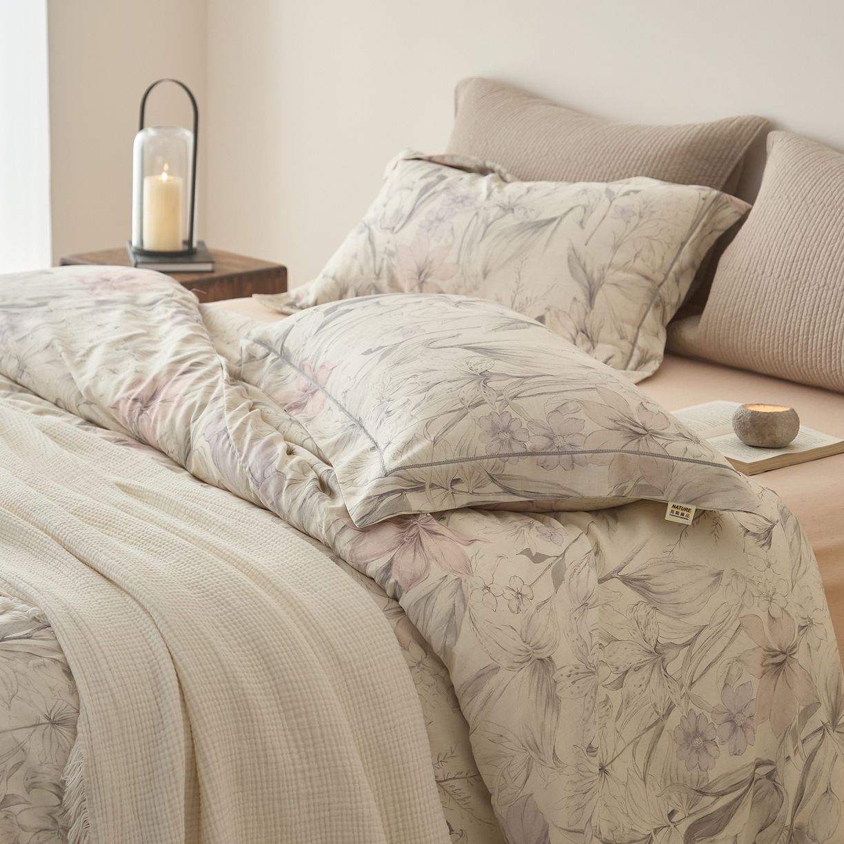 91家纺网 家纺一手货源 找家纺 莱豫家纺 2026新款亚麻棉四件套 花前月下