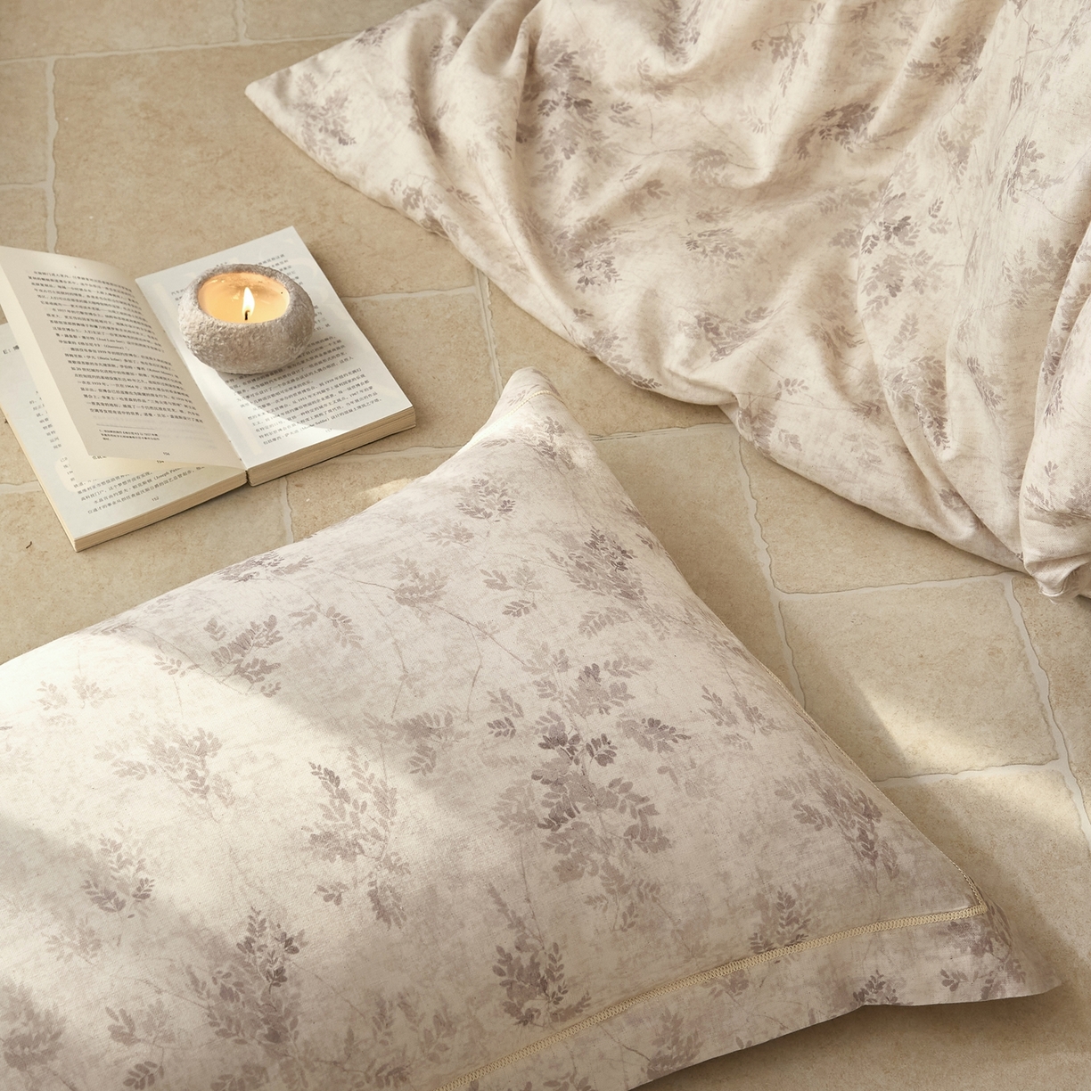 91家纺网 家纺一手货源 找家纺 莱豫家纺 2026新款亚麻棉四件套 松月