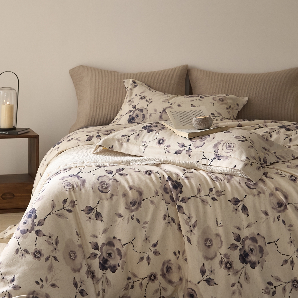 91家纺网 家纺一手货源 找家纺 莱豫家纺 2026新款亚麻棉四件套 七亩晴川