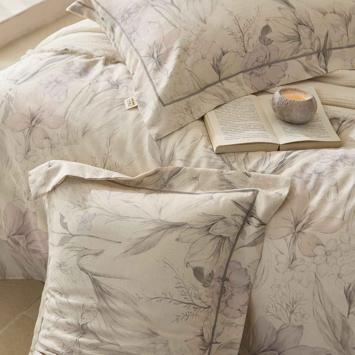 91家纺网 家纺一手货源 找家纺 莱豫家纺 2026新款亚麻棉四件套 花前月下