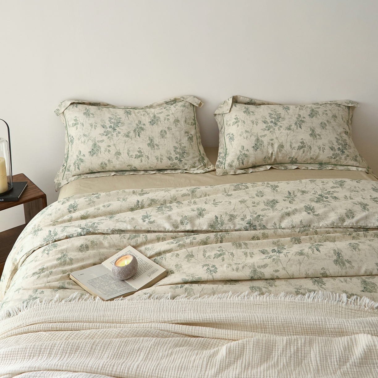 91家纺网 家纺一手货源 找家纺 莱豫家纺 2026新款亚麻棉四件套 花田醉