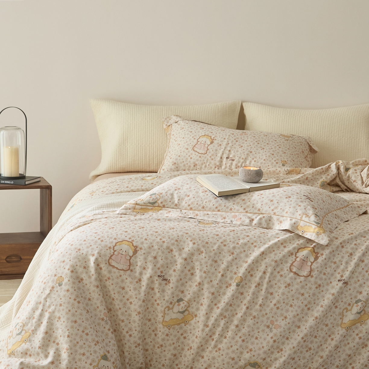 91家纺网 家纺一手货源 找家纺 莱豫家纺 2026新款亚麻棉四件套 绮梦