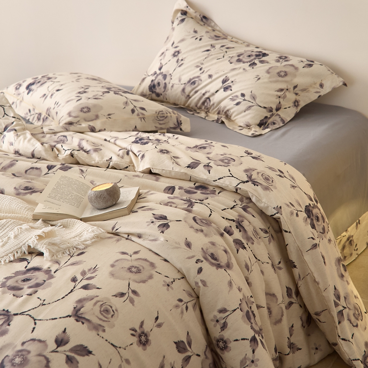 91家纺网 家纺一手货源 找家纺 莱豫家纺 2026新款亚麻棉四件套 七亩晴川