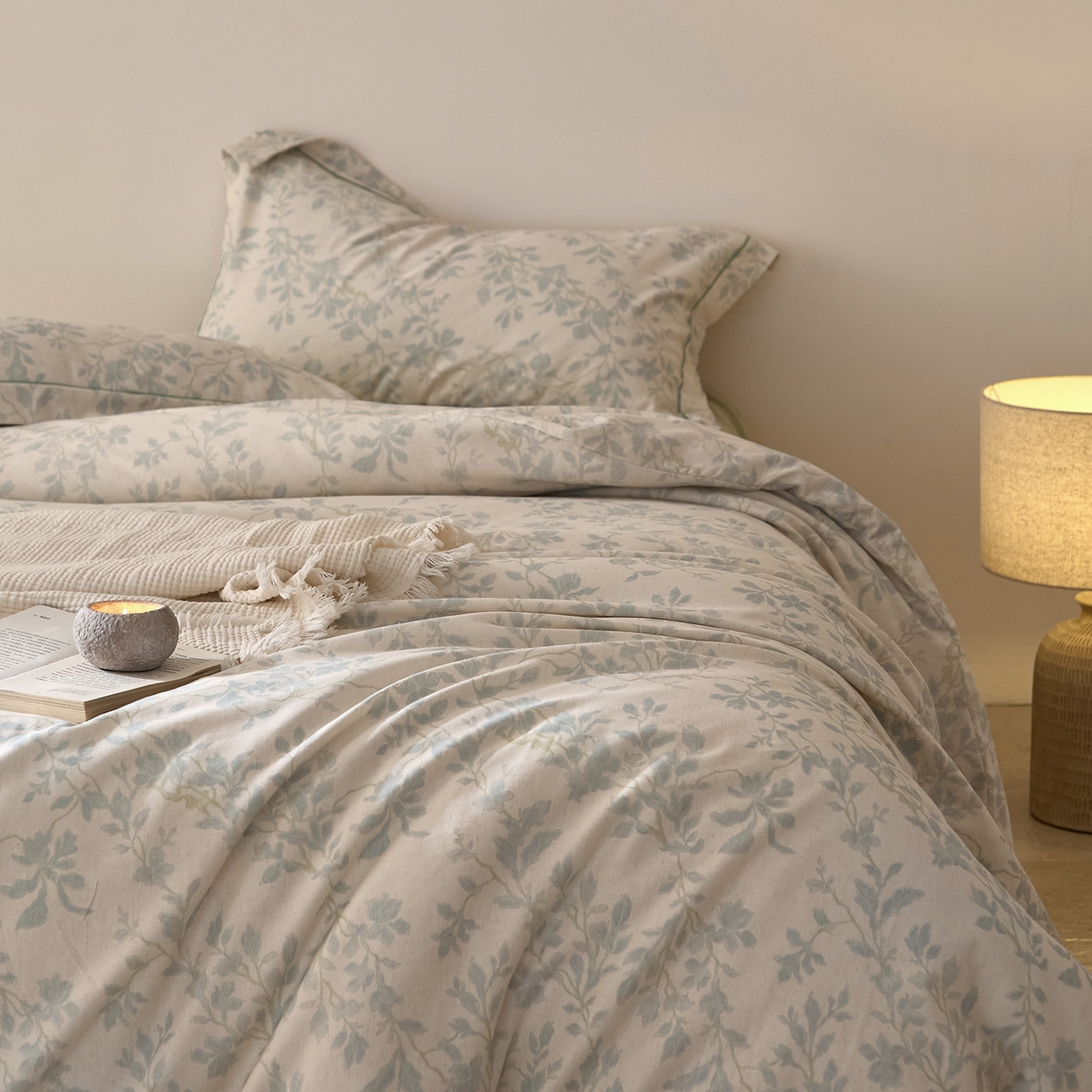 91家纺网 家纺一手货源 找家纺 莱豫家纺 2026新款亚麻棉四件套 归野集