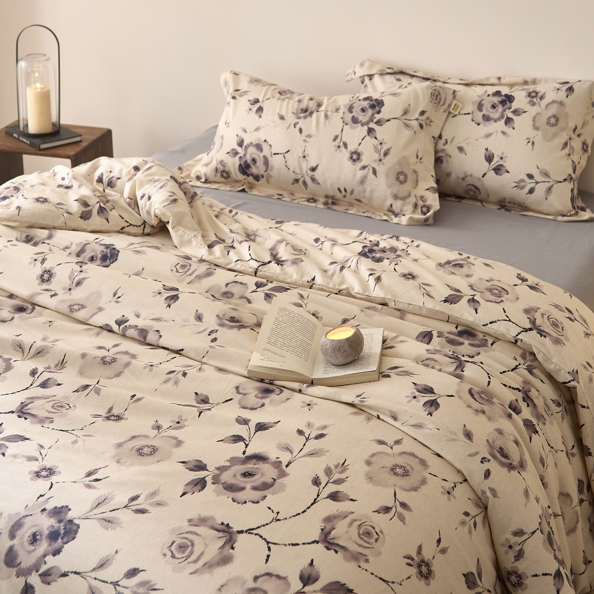 91家纺网 家纺一手货源 找家纺 莱豫家纺 2026新款亚麻棉四件套 七亩晴川