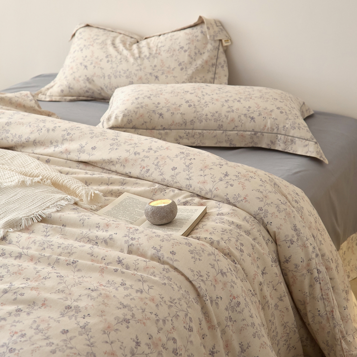 91家纺网 家纺一手货源 找家纺 莱豫家纺 2026新款亚麻棉四件套 花房