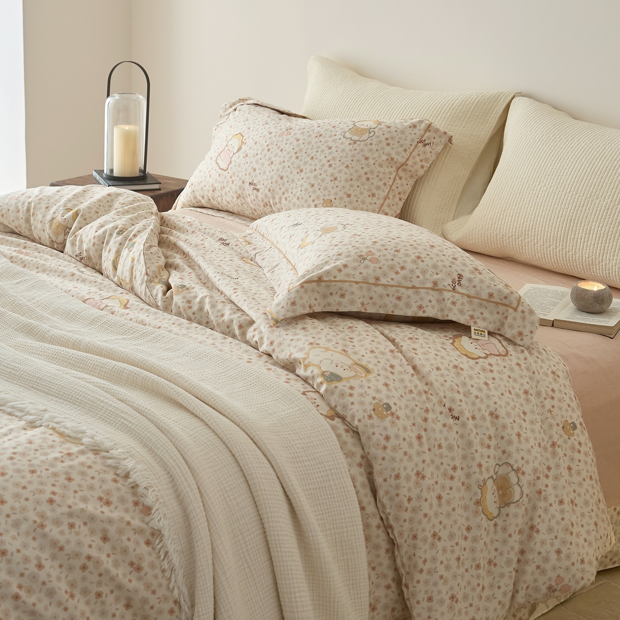 91家纺网 家纺一手货源 找家纺 莱豫家纺 2026新款亚麻棉四件套 绮梦