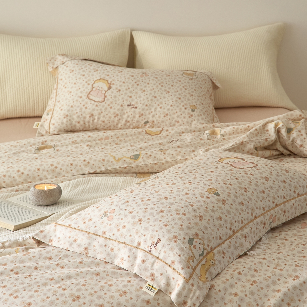 91家纺网 家纺一手货源 找家纺 莱豫家纺 2026新款亚麻棉四件套 绮梦