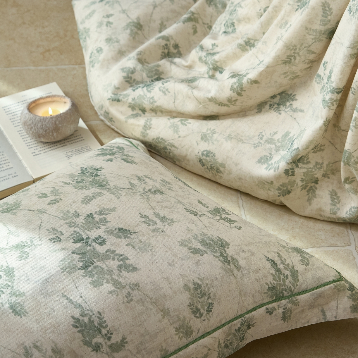 91家纺网 家纺一手货源 找家纺 莱豫家纺 2026新款亚麻棉四件套 花田醉