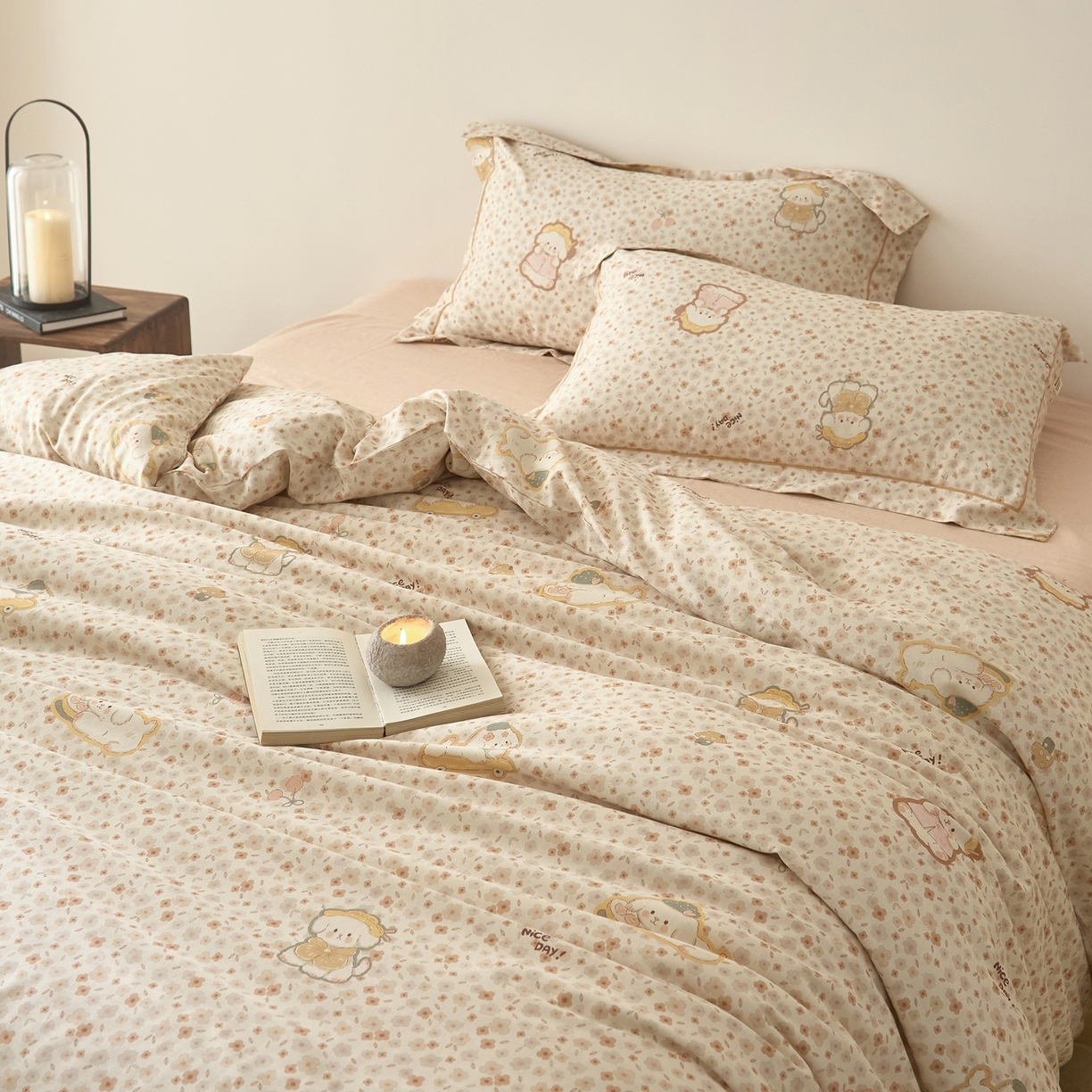 91家纺网 家纺一手货源 找家纺 莱豫家纺 2026新款亚麻棉四件套 绮梦