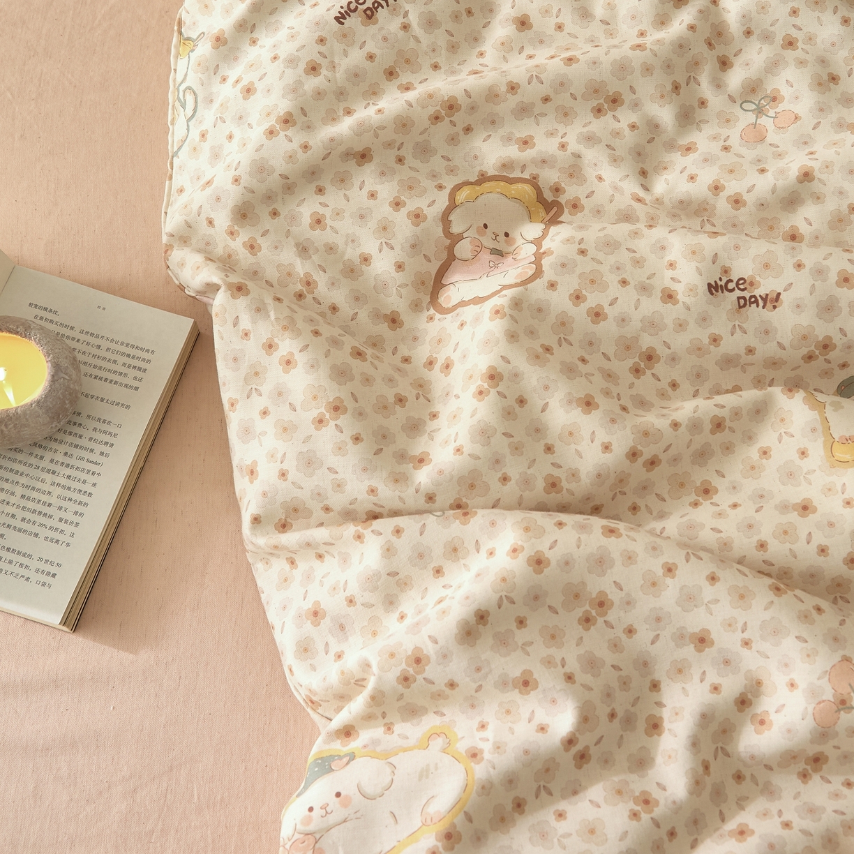 91家纺网 家纺一手货源 找家纺 莱豫家纺 2026新款亚麻棉四件套 绮梦