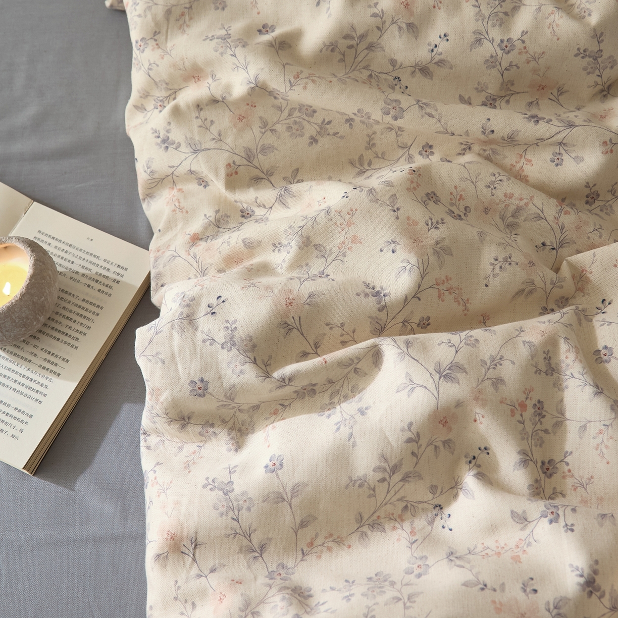 91家纺网 家纺一手货源 找家纺 莱豫家纺 2026新款亚麻棉四件套 花房