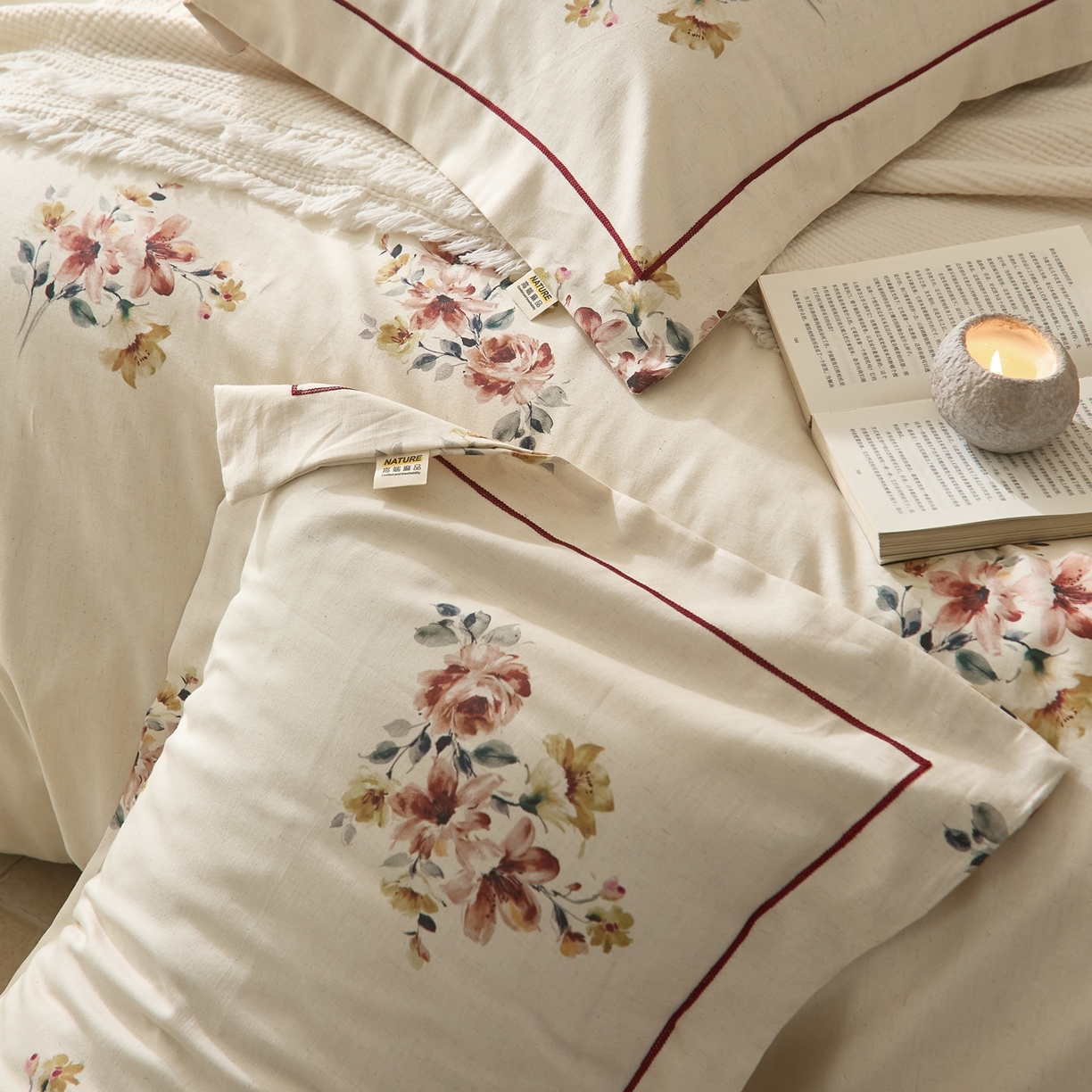 91家纺网 家纺一手货源 找家纺 莱豫家纺 2026新款亚麻棉四件套 素锦