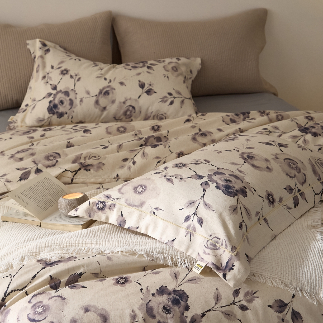 91家纺网 家纺一手货源 找家纺 莱豫家纺 2026新款亚麻棉四件套 七亩晴川