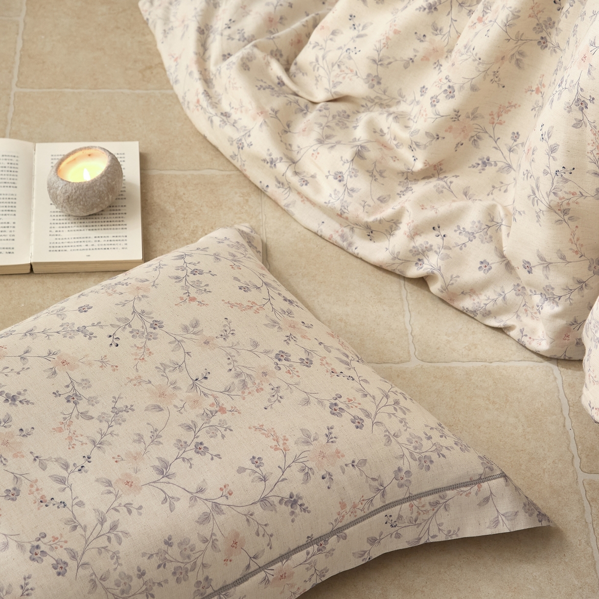 91家纺网 家纺一手货源 找家纺 莱豫家纺 2026新款亚麻棉四件套 花房