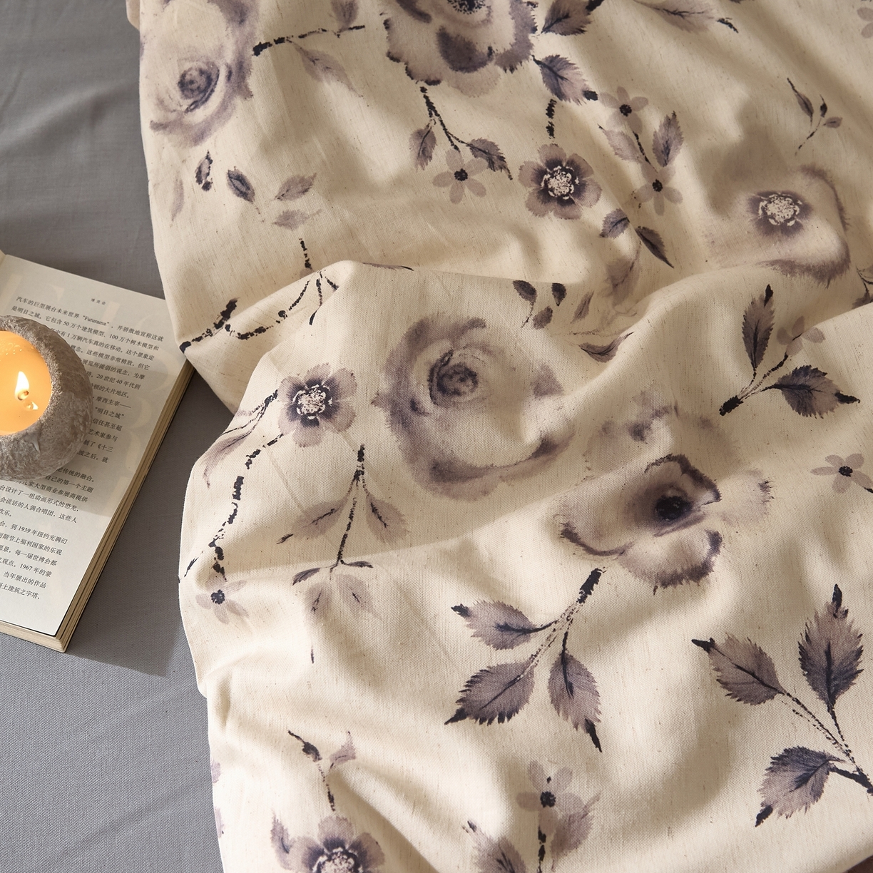 91家纺网 家纺一手货源 找家纺 莱豫家纺 2026新款亚麻棉四件套 七亩晴川