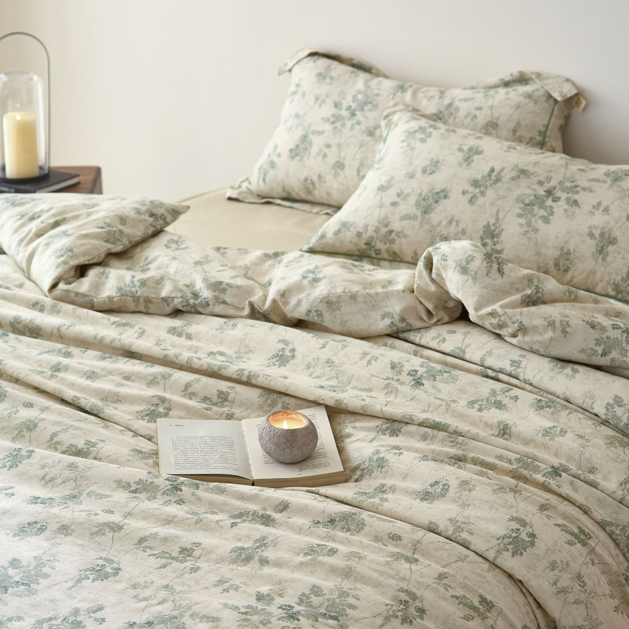 91家纺网 家纺一手货源 找家纺 莱豫家纺 2026新款亚麻棉四件套 花田醉