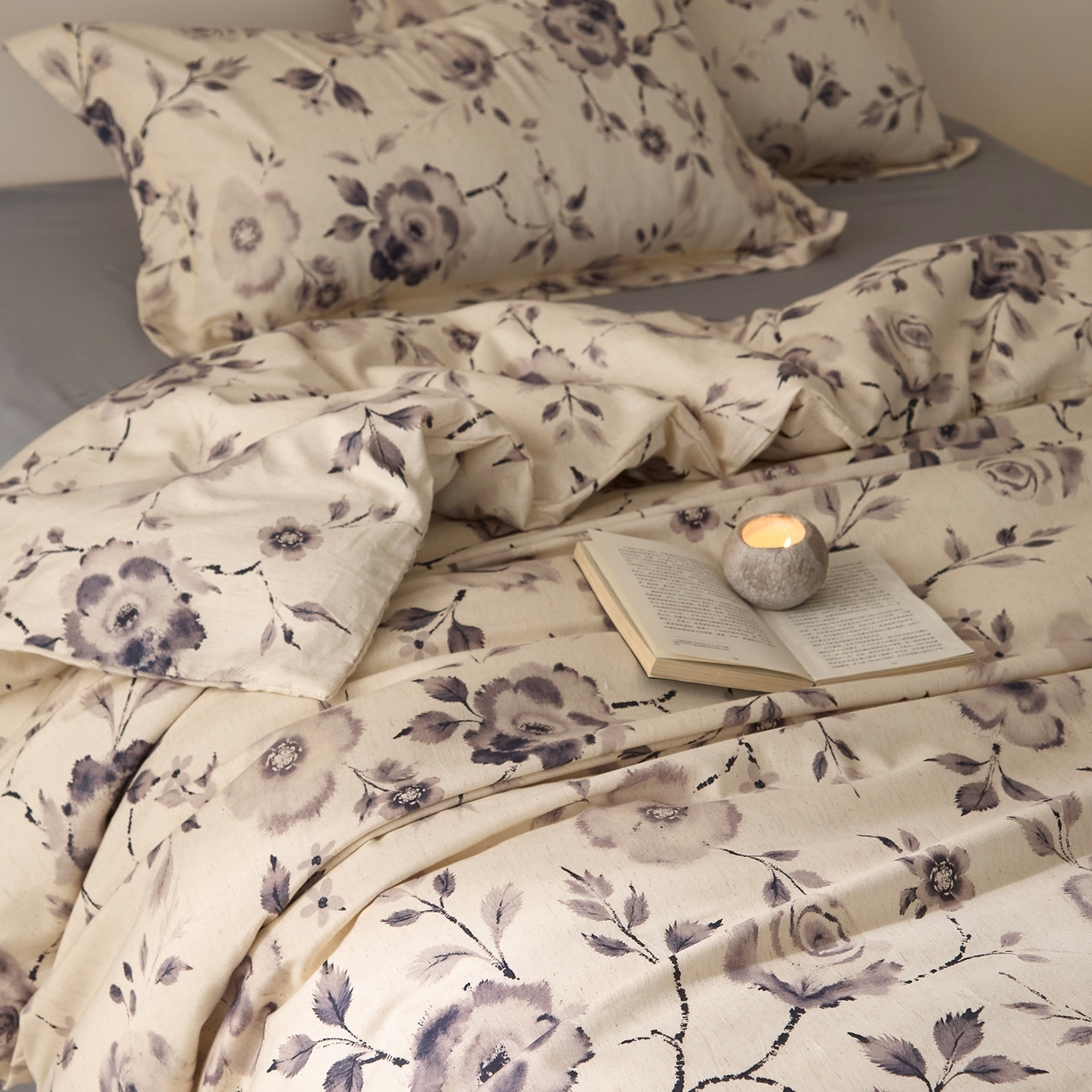 91家纺网 家纺一手货源 找家纺 莱豫家纺 2026新款亚麻棉四件套 七亩晴川