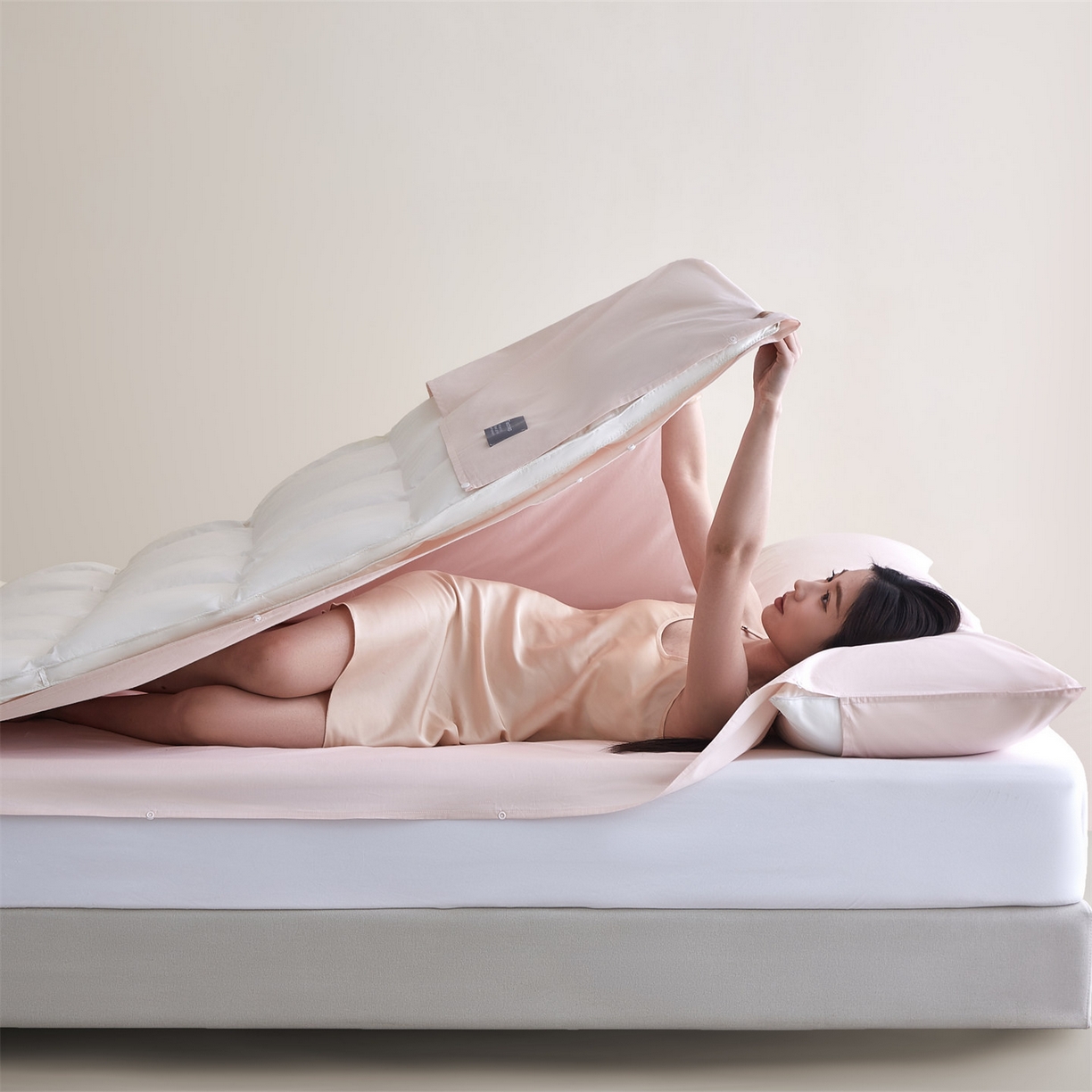 91家纺网 家纺一手货源 找家纺 女子家纺 2026新款全棉纯棉旅行随身携带睡袋 隔脏旅睡-蔷薇粉