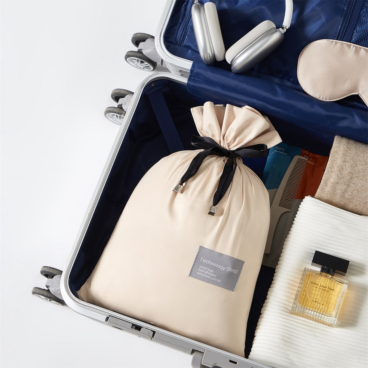 91家纺网 家纺一手货源 找家纺 女子家纺 2026新款全棉纯棉旅行随身携带睡袋 隔脏旅睡-浅茶杏