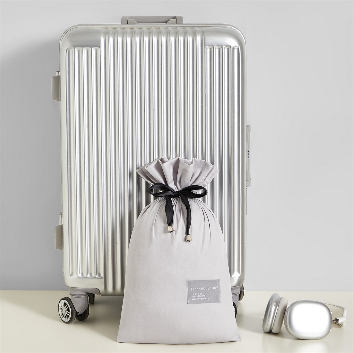 91家纺网 家纺一手货源 找家纺 女子家纺 2026新款全棉纯棉旅行随身携带睡袋 隔脏旅睡-月影灰