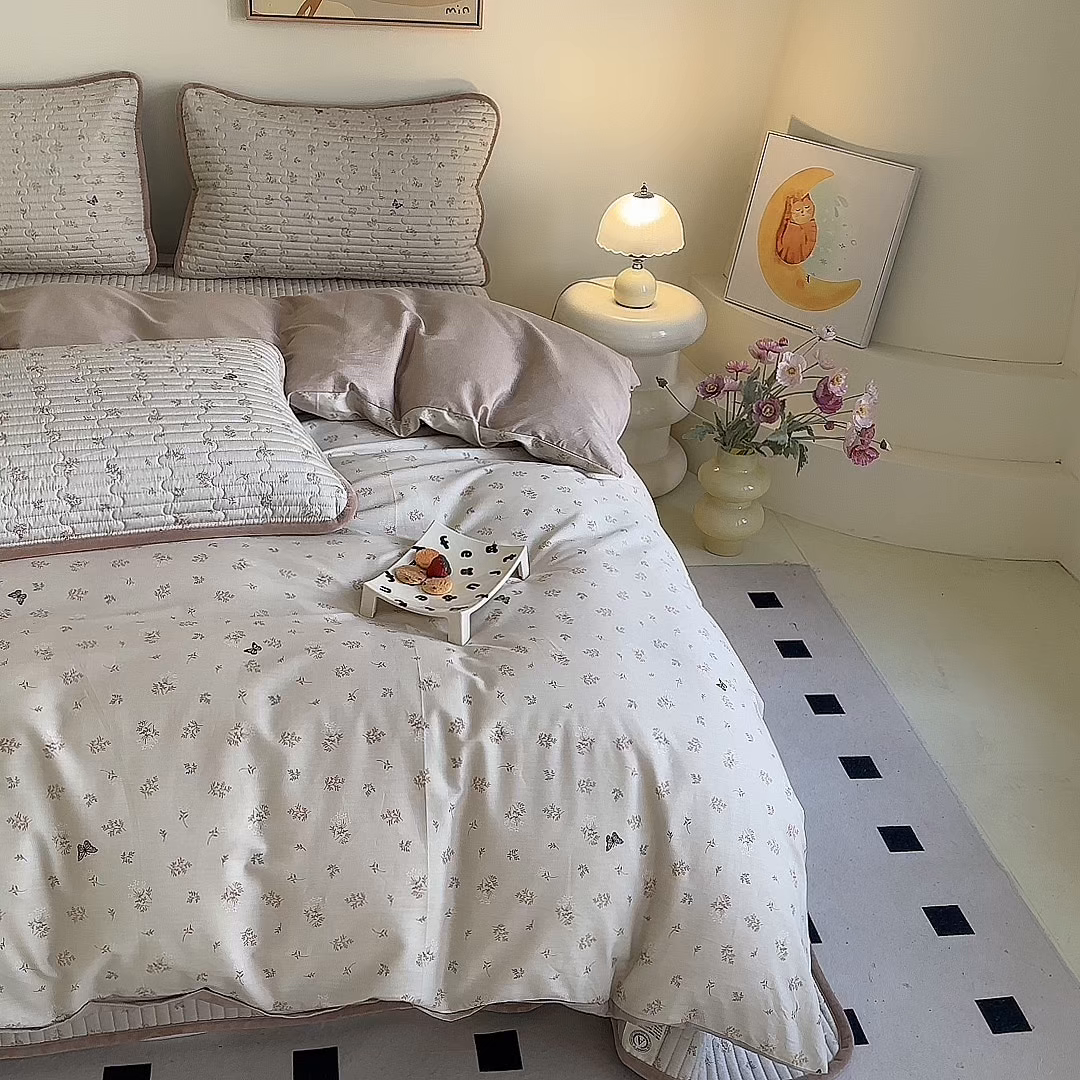 91家纺网 家纺一手货源 找家纺 凌云家纺 2026新款A类13372全棉床盖四件套 奢香夫人