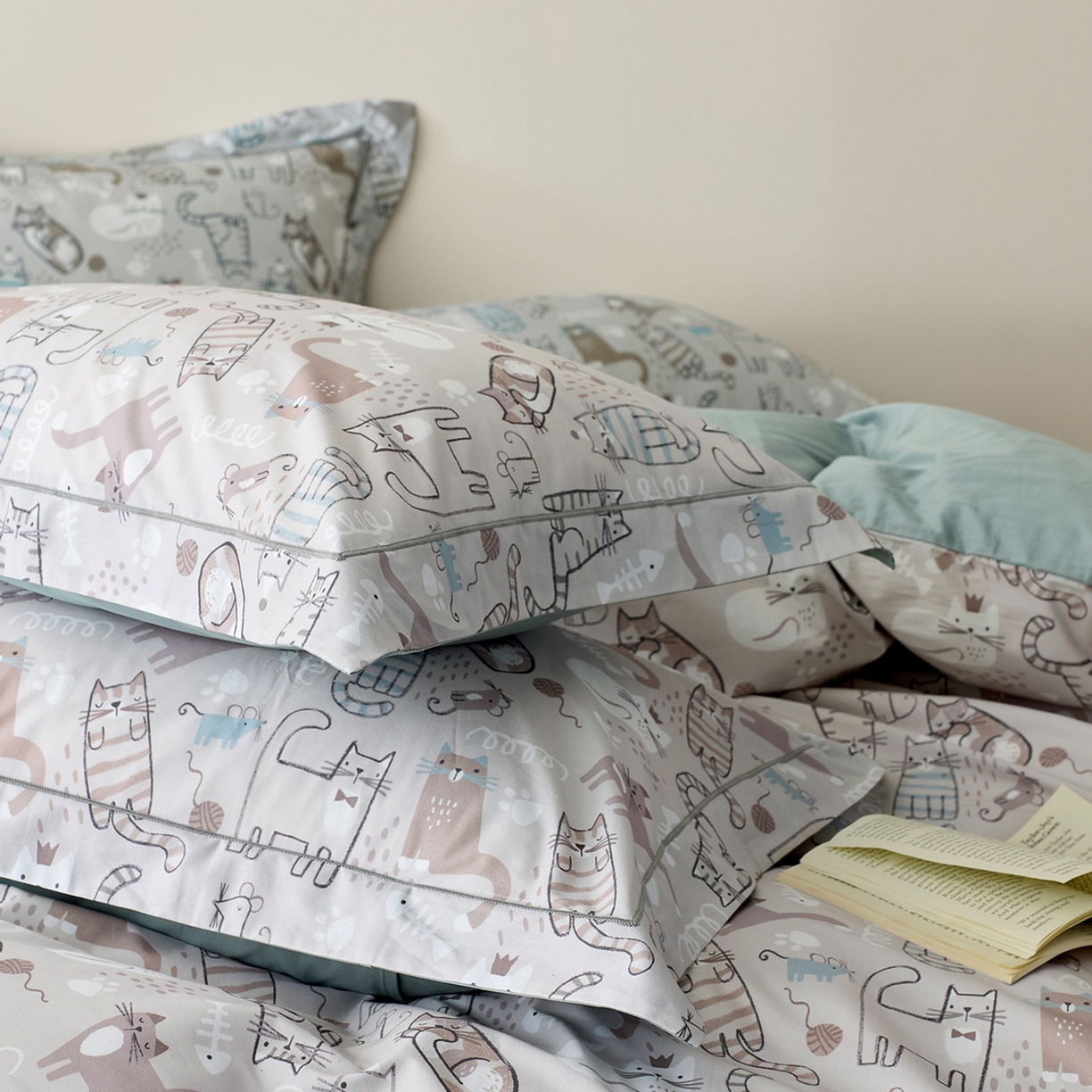 91家纺网 家纺一手货源 找家纺 由丽家纺 2026新款柔棉印花四件套系列 喵小宅