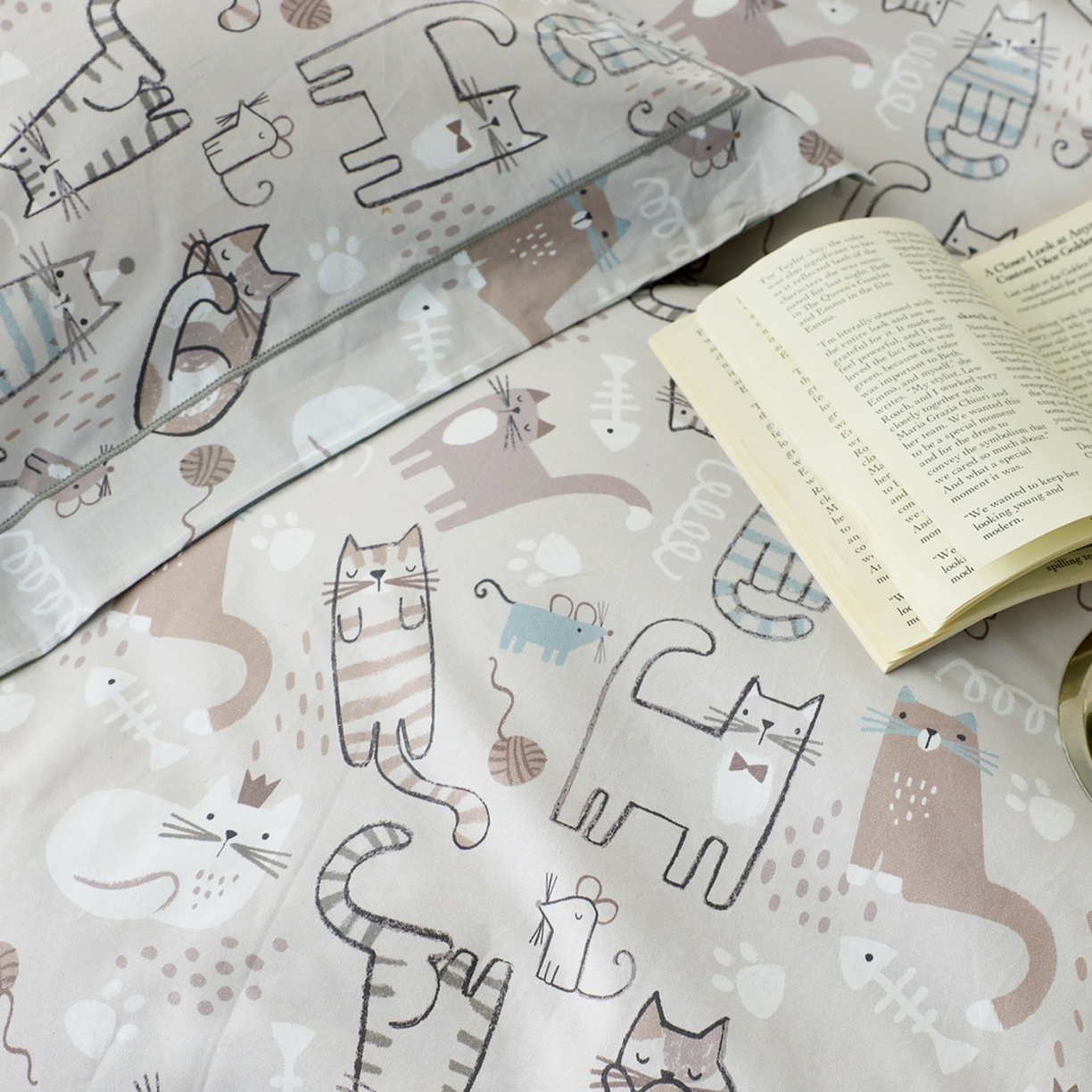 91家纺网 家纺一手货源 找家纺 由丽家纺 2026新款柔棉印花四件套系列 喵小宅