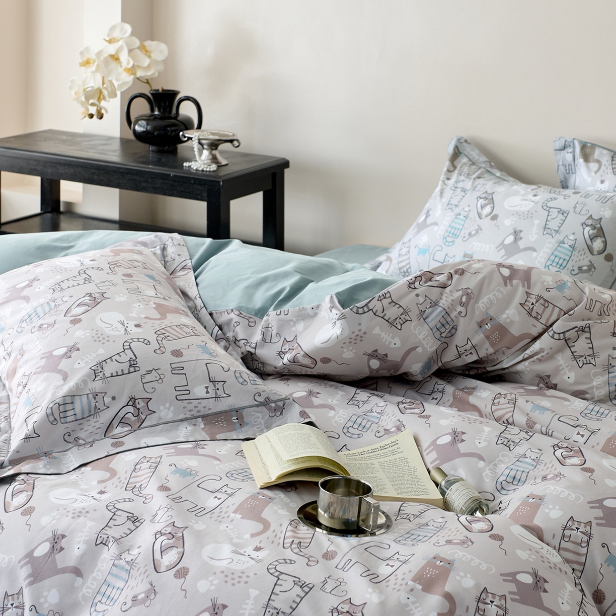 91家纺网 家纺一手货源 找家纺 由丽家纺 2026新款柔棉印花四件套系列 喵小宅