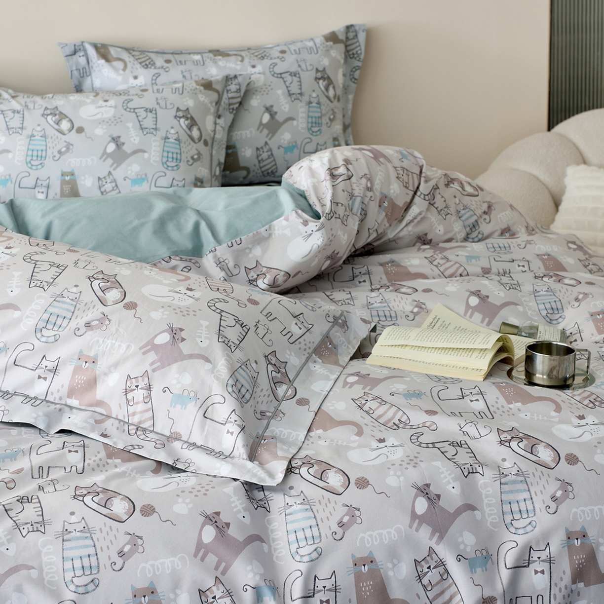 91家纺网 家纺一手货源 找家纺 由丽家纺 2026新款柔棉印花四件套系列 喵小宅