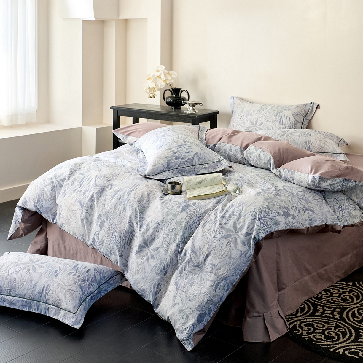 91家纺网 家纺一手货源 找家纺 由丽家纺 2026新款柔棉印花四件套系列 花信礼