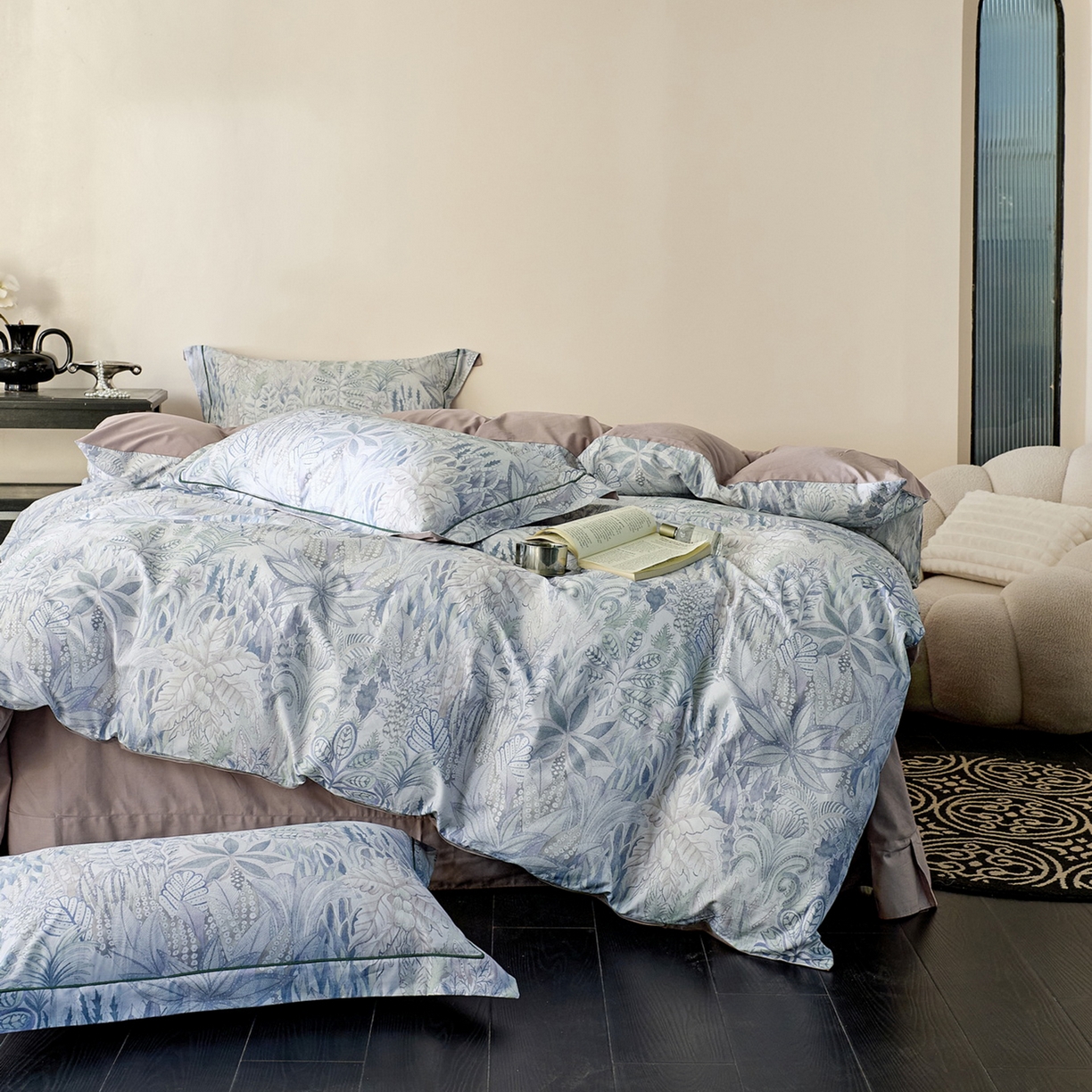 91家纺网 家纺一手货源 找家纺 由丽家纺 2026新款柔棉印花四件套系列 花信礼