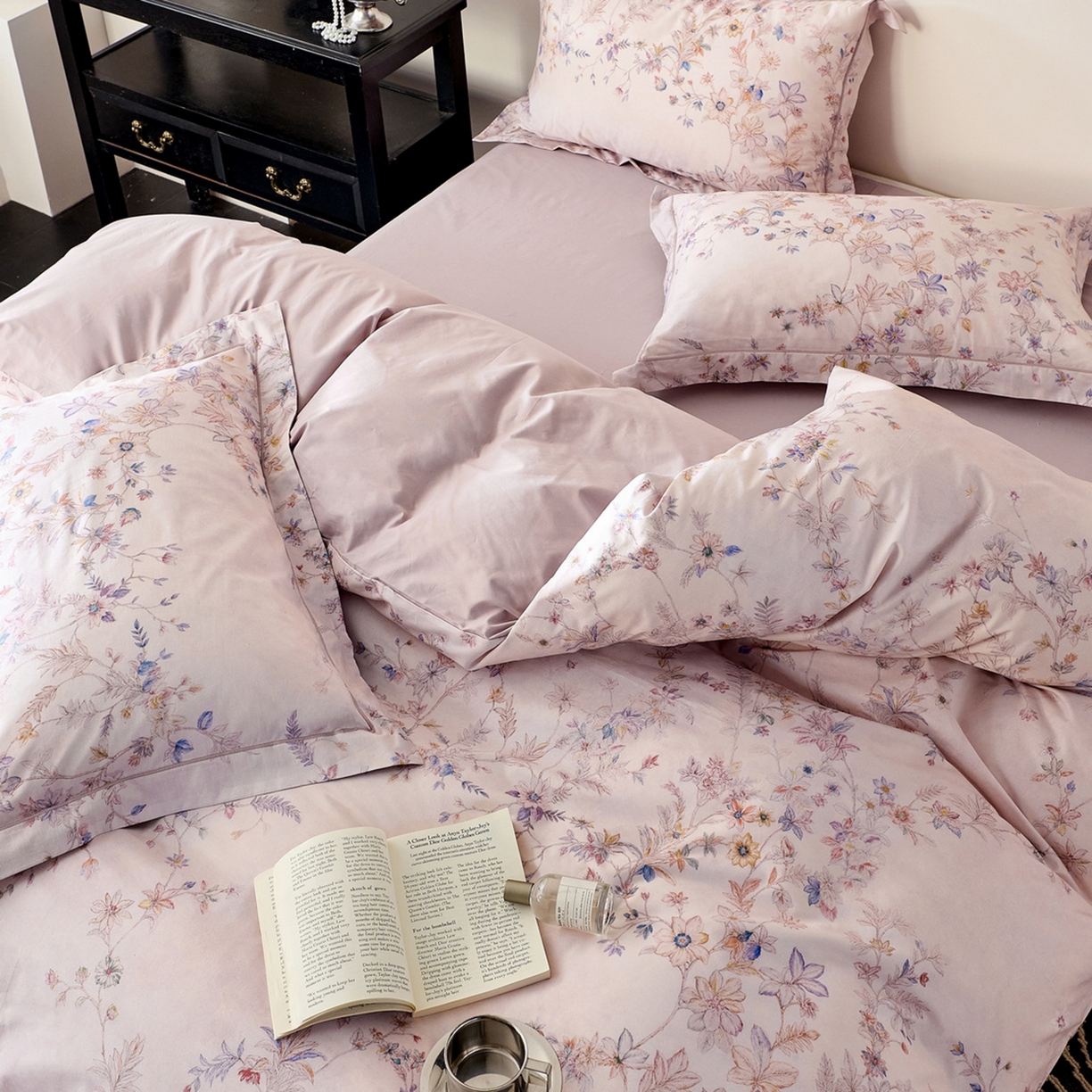 由丽家纺 2026新款柔棉印花四件套系列 花梦-粉