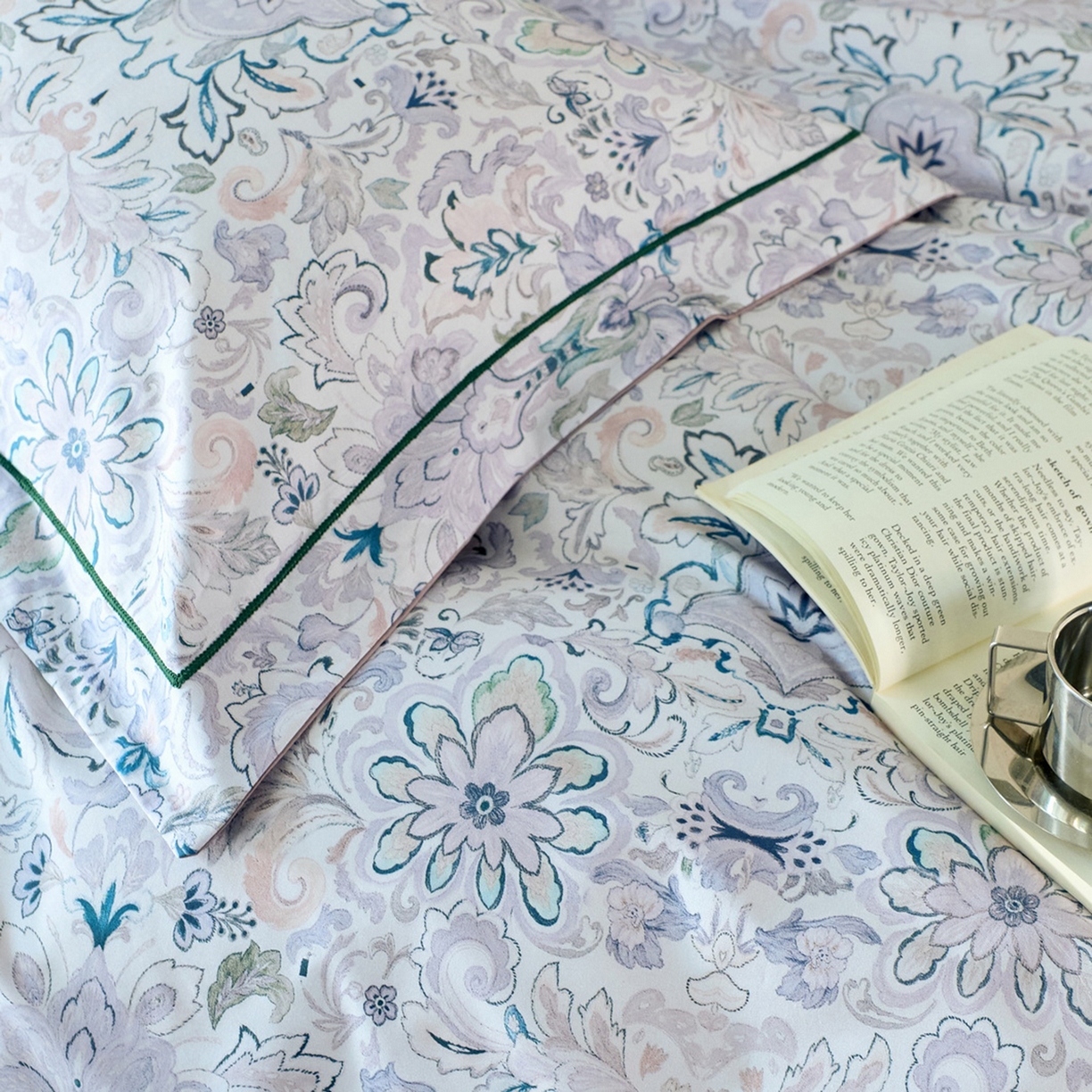 91家纺网 家纺一手货源 找家纺 由丽家纺 2026新款柔棉印花四件套系列 莫妮卡-绿