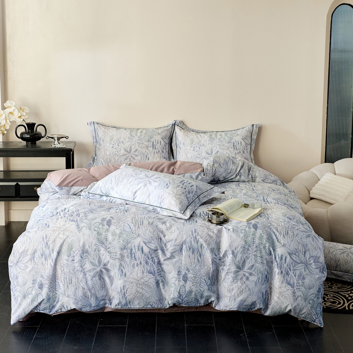 91家纺网 家纺一手货源 找家纺 由丽家纺 2026新款柔棉印花四件套系列 花信礼