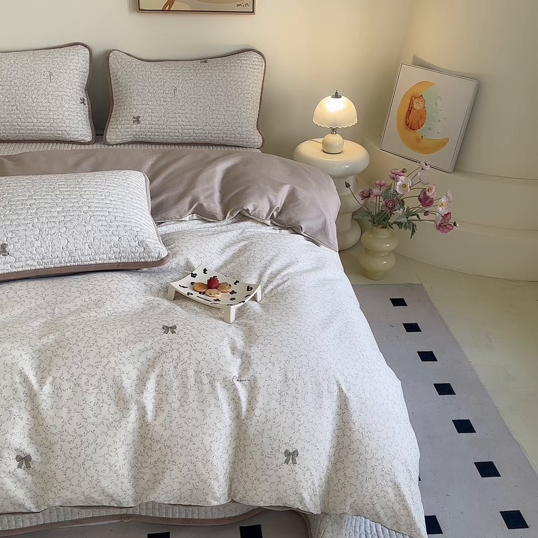 91家纺网 家纺一手货源 找家纺 凌云家纺 2026新款A类13372全棉床盖四件套 琉璃