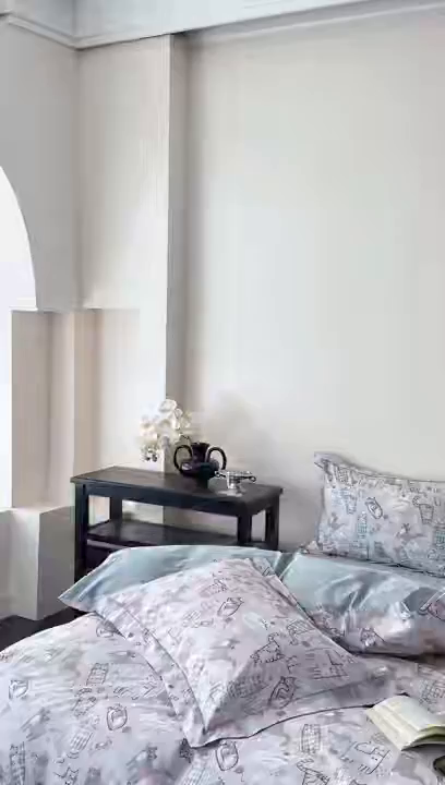 91家纺网 家纺一手货源 找家纺 由丽家纺 2026新款柔棉印花四件套系列 喵小宅