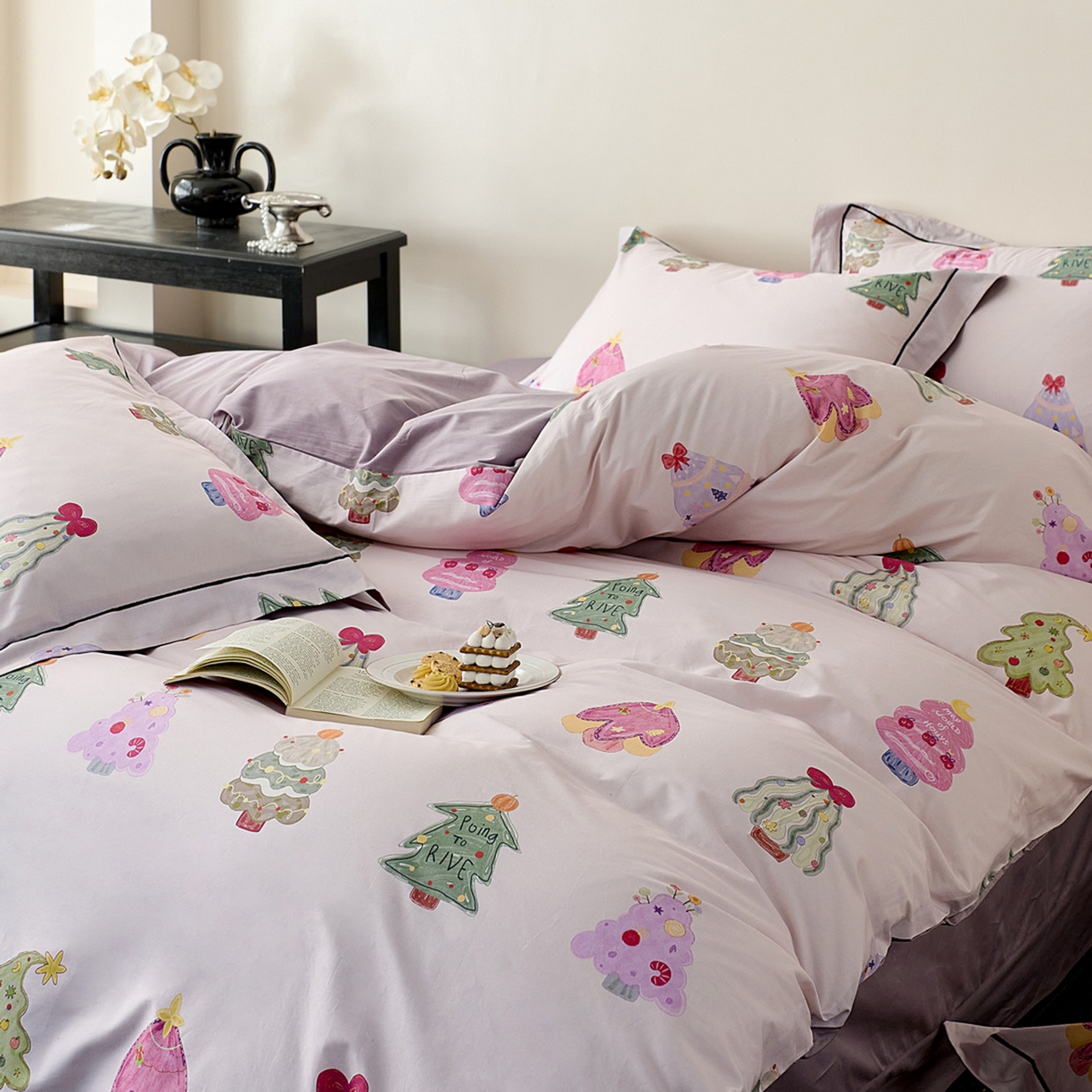 由丽家纺 2026新款柔棉印花四件套系列 花漾岛-粉