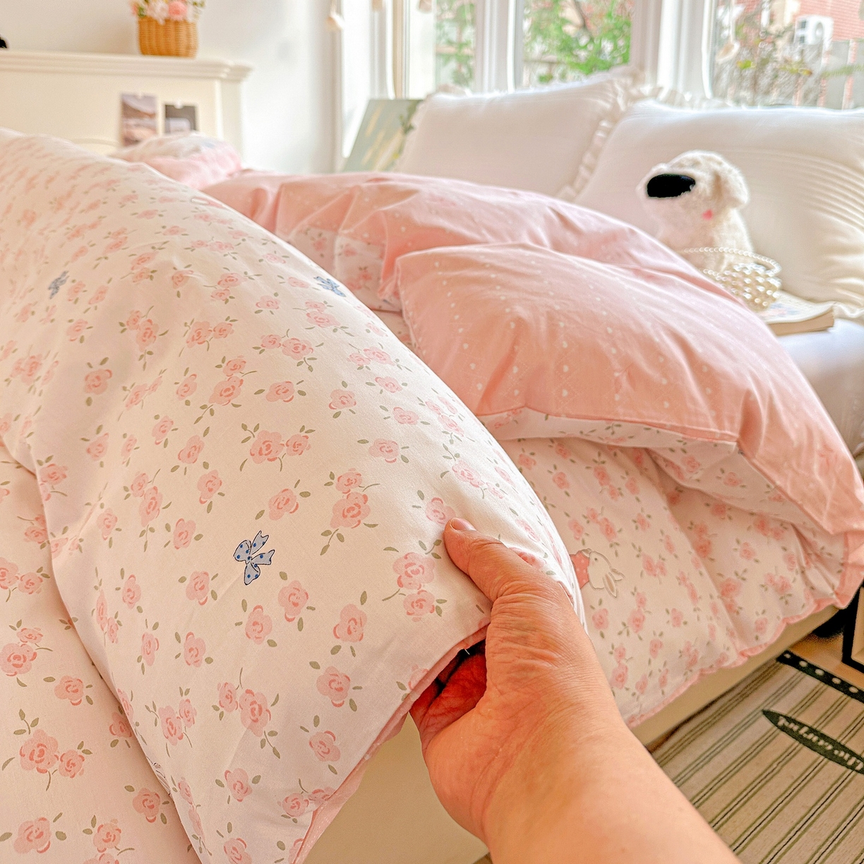 91家纺网 家纺一手货源 找家纺 （总）恩泽家纺 2026春夏新款全棉12868印花四件套单品系列-单被套-提供买家秀，预留缩水率