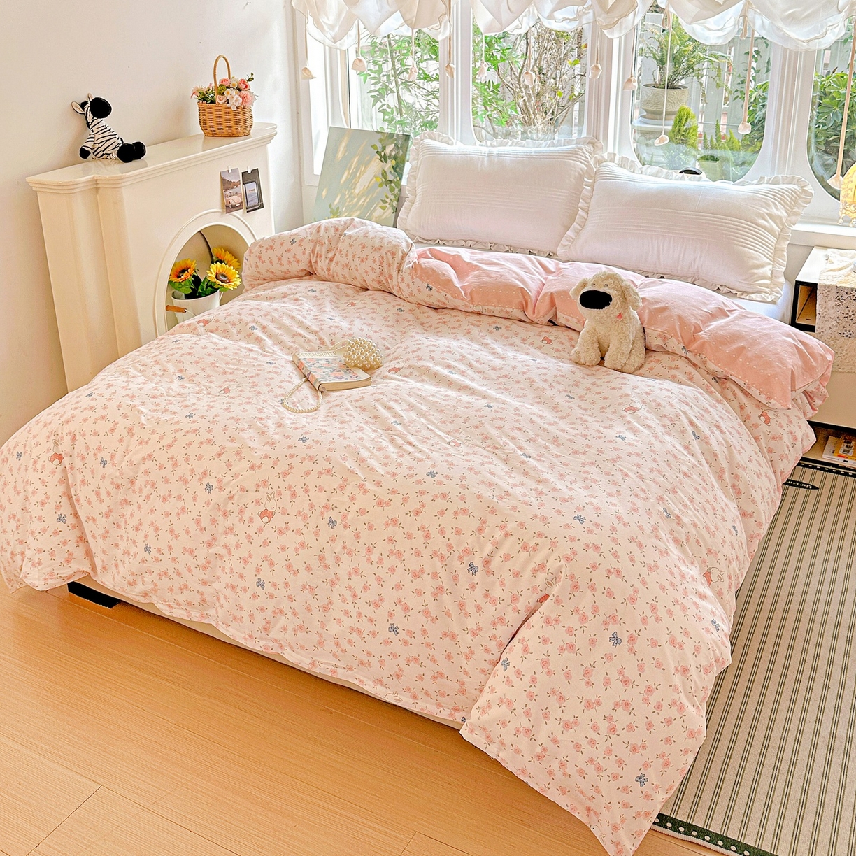 91家纺网 家纺一手货源 找家纺 （总）恩泽家纺 2026春夏新款全棉12868印花四件套单品系列-单被套-提供买家秀，预留缩水率