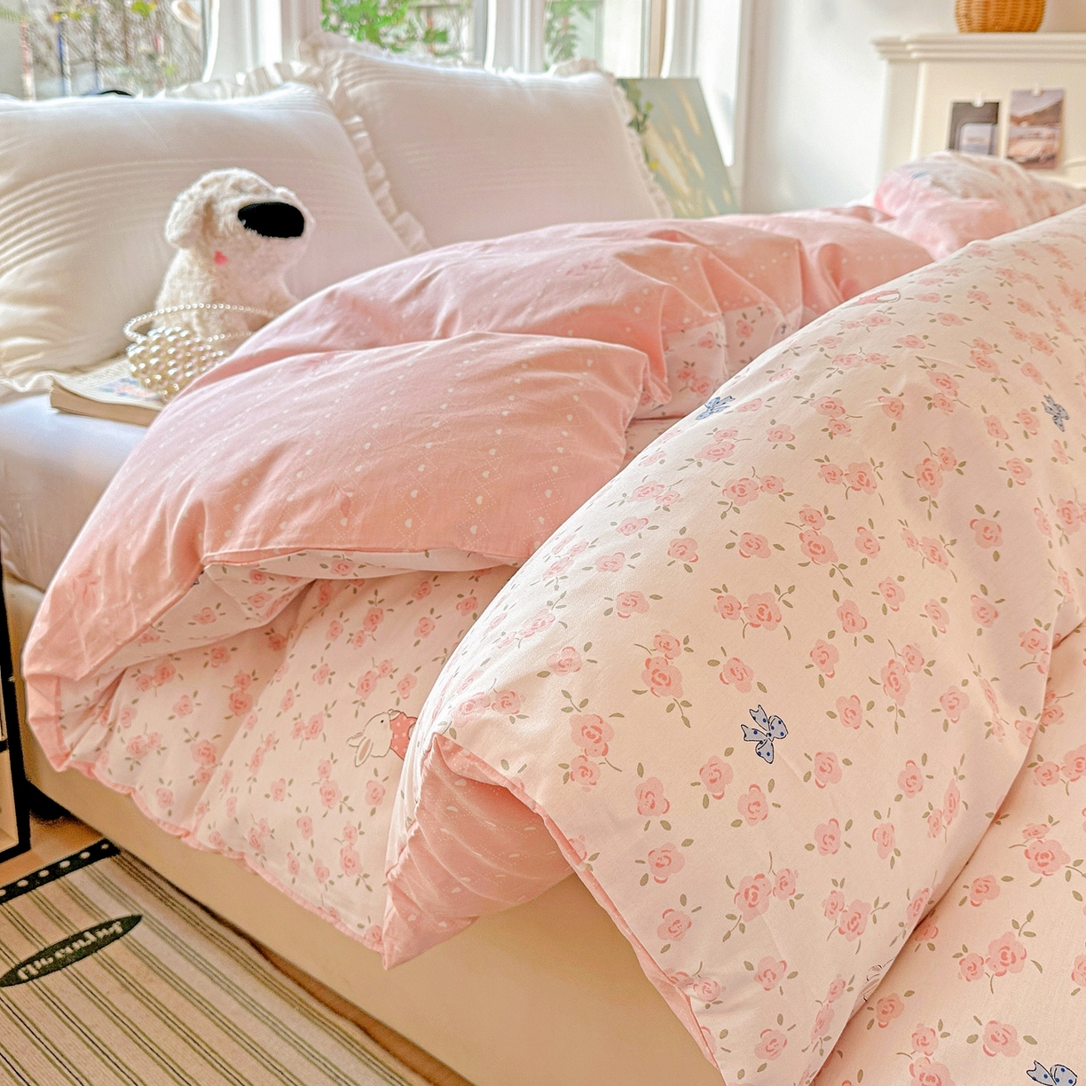 91家纺网 家纺一手货源 找家纺 （总）恩泽家纺 2026春夏新款全棉12868印花四件套单品系列-单被套-提供买家秀，预留缩水率