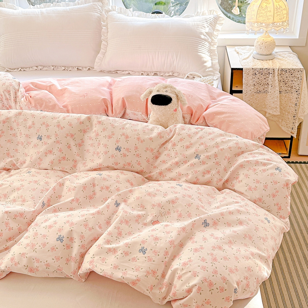 91家纺网 家纺一手货源 找家纺 （总）恩泽家纺 2026春夏新款全棉12868印花四件套单品系列-单被套-提供买家秀，预留缩水率