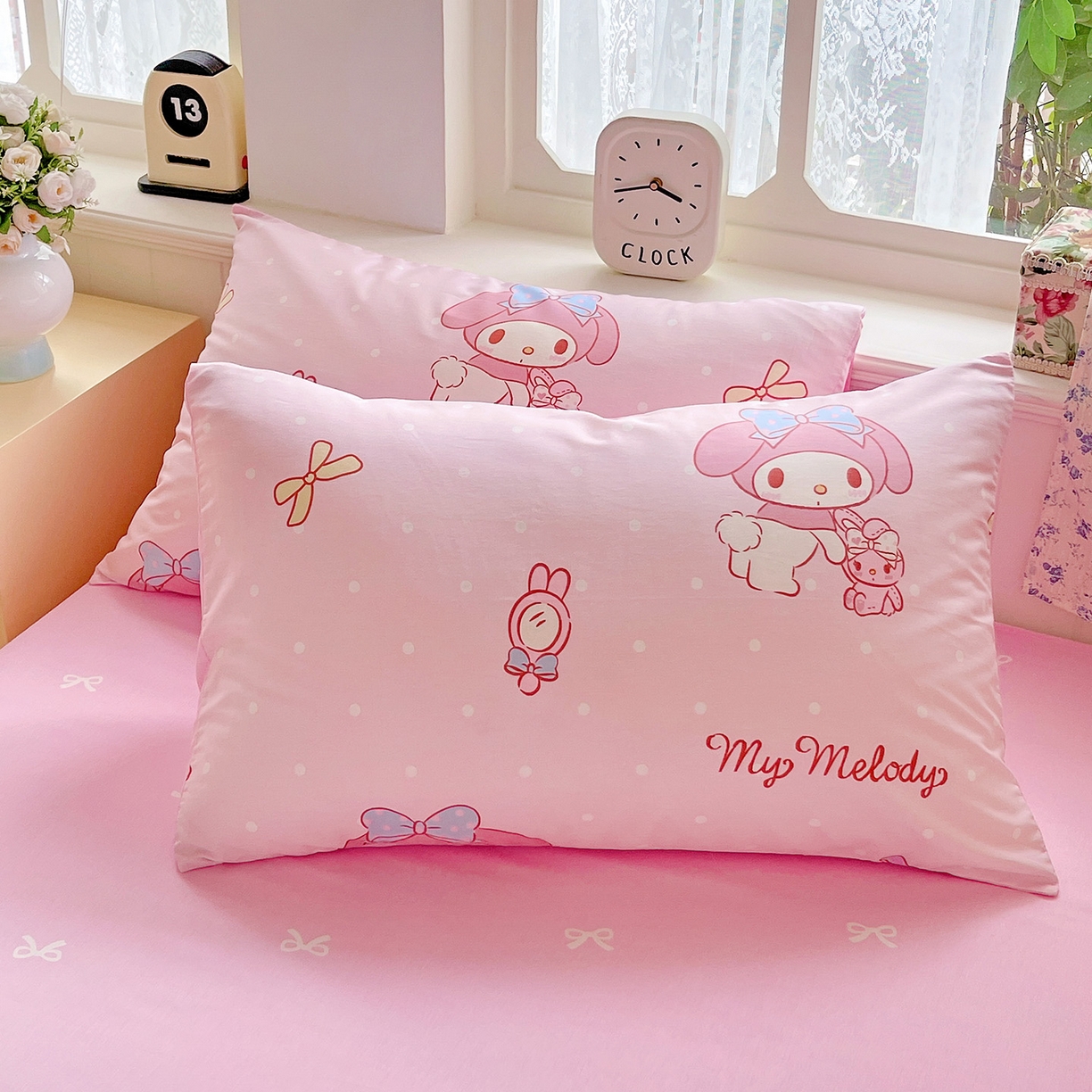 91家纺网 家纺一手货源 找家纺 朵希曼 2026新款正版授权全棉纯棉三丽鸥系列四件套 蝴蝶结美乐蒂