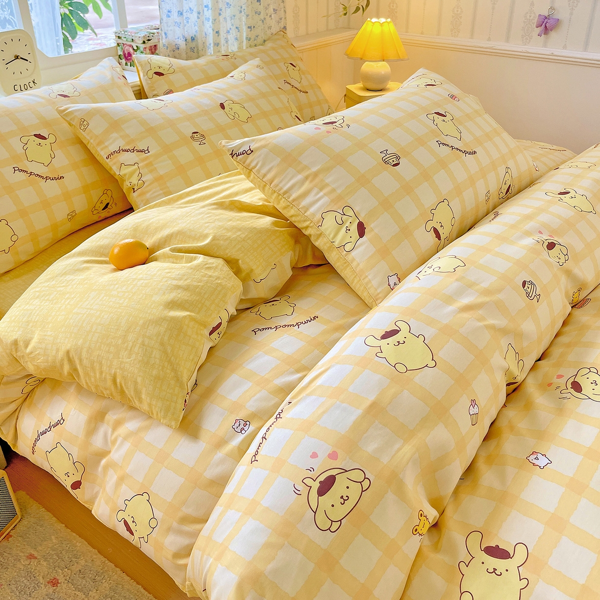 91家纺网 家纺一手货源 找家纺 朵希曼 2026新款正版授权全棉纯棉三丽鸥系列四件套 焦糖布丁狗