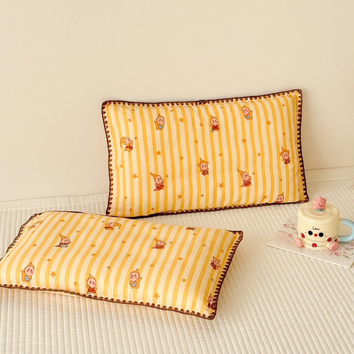 91家纺网 家纺一手货源 找家纺 （总）呗旺鹿 2026新款A类全棉纯棉双层纱儿童枕头套纯棉枕芯内胆套