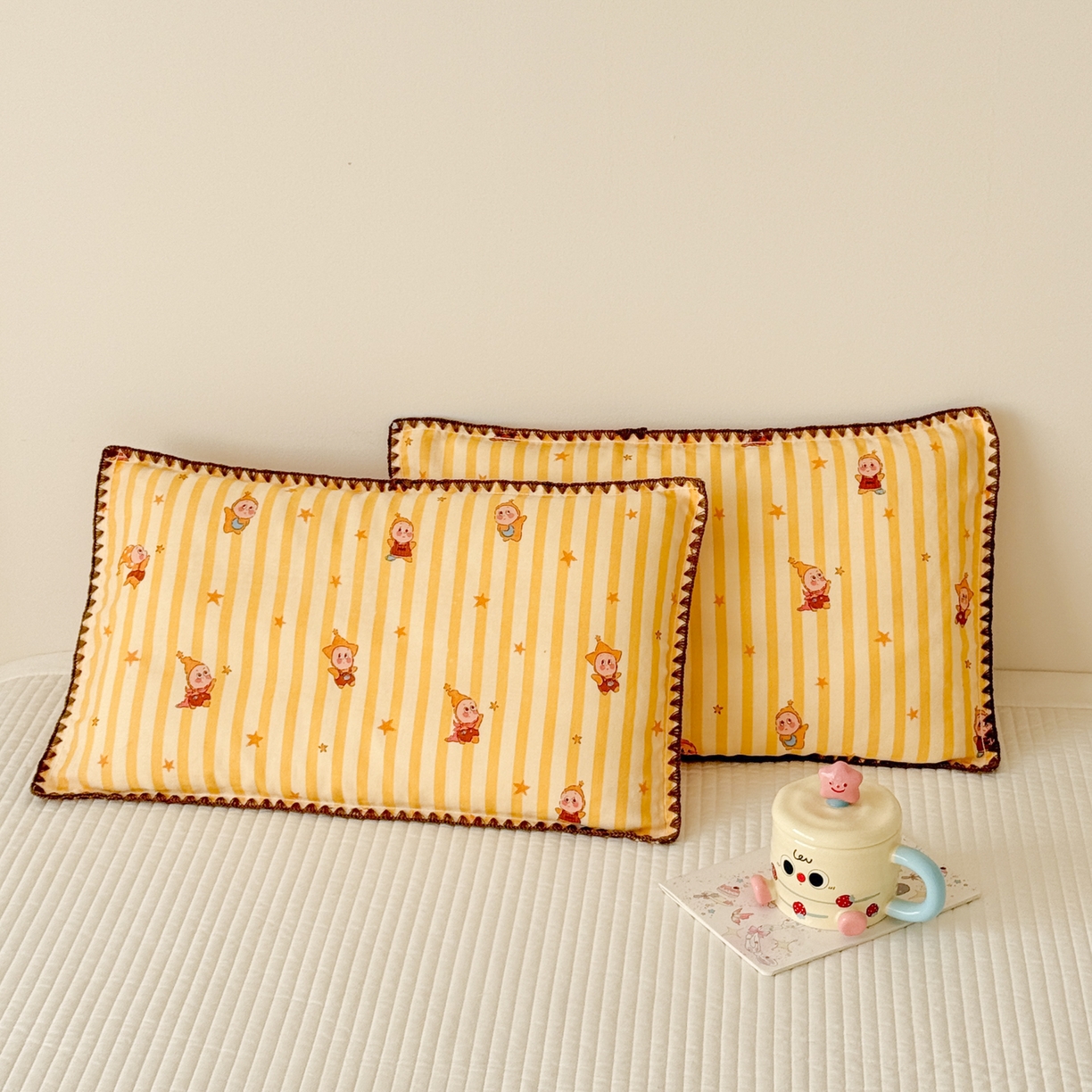 91家纺网 家纺一手货源 找家纺 （总）呗旺鹿 2026新款A类全棉纯棉双层纱儿童枕头套纯棉枕芯内胆套