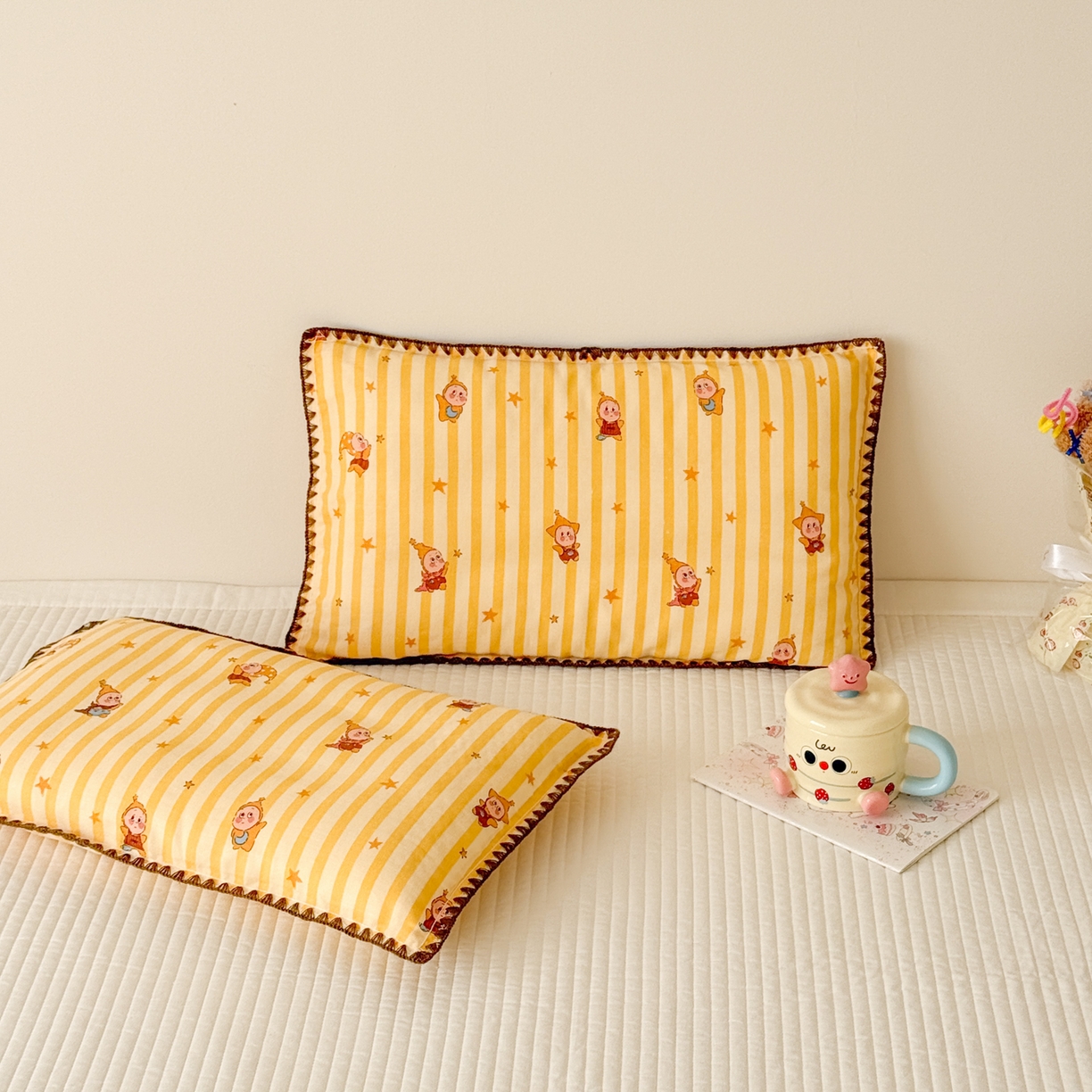 91家纺网 家纺一手货源 找家纺 （总）呗旺鹿 2026新款A类全棉纯棉双层纱儿童枕头套纯棉枕芯内胆套